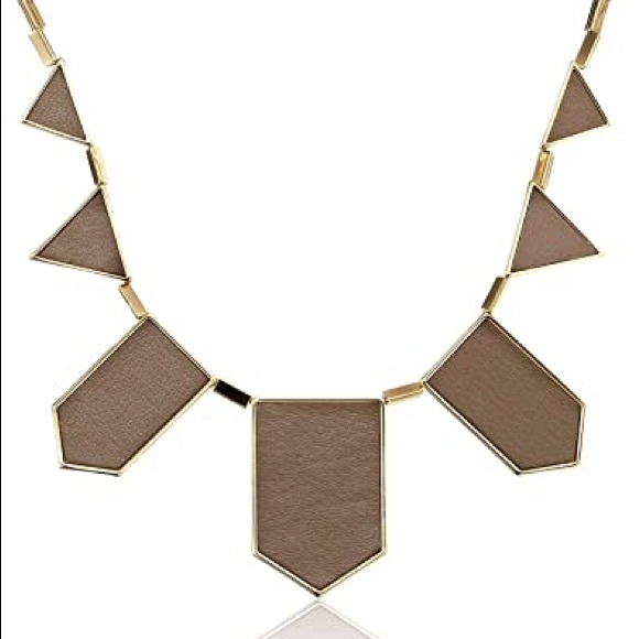House of Harlow 1960 Taupe Station Necklace 14K GP - Picture 1 of 8